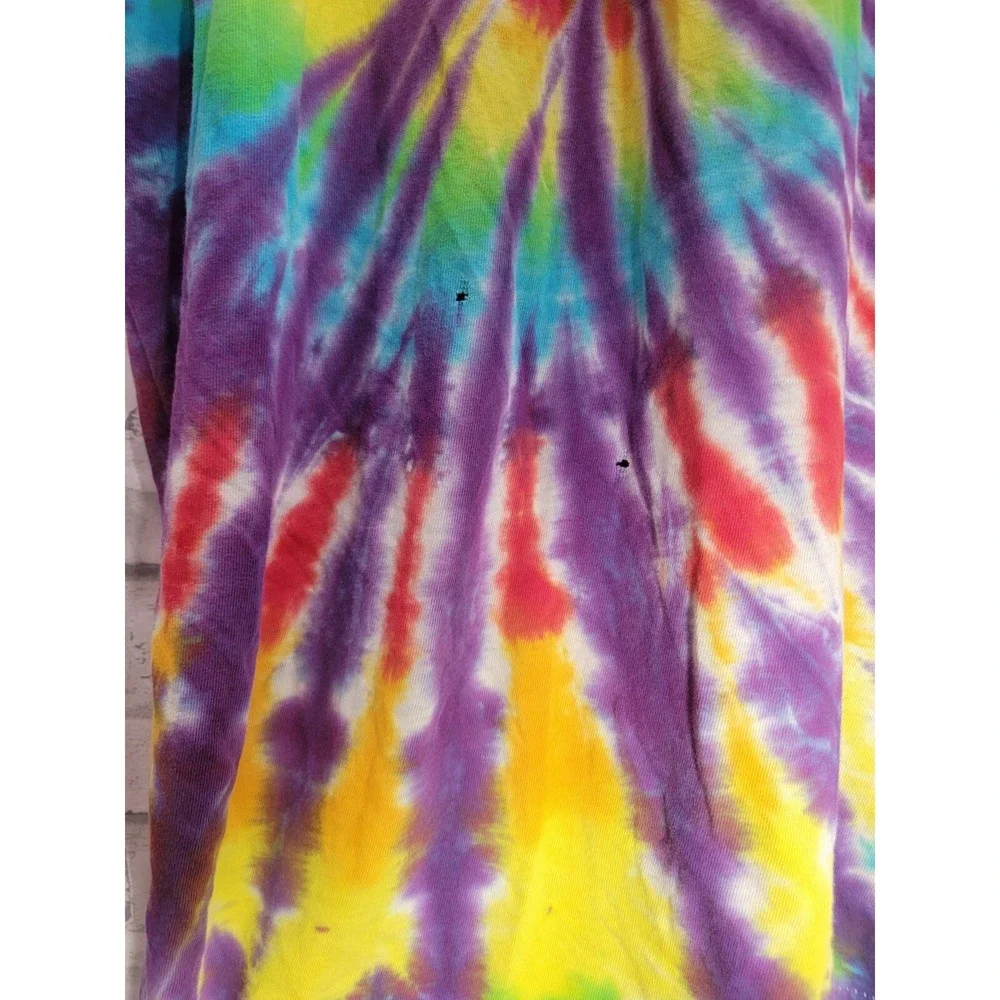 Vintage 90s Blank Tie Dye Single‎ Stitch Shirt Fruit Of The Loom Sz XL Colorful